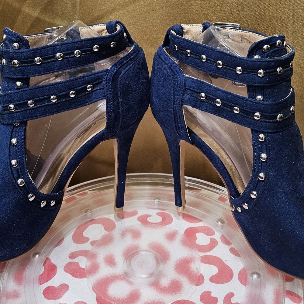 K XYD Peep Toe Ankle Bootie High Heels Buckled Double Straps Cutout Shoes - Picture 13 of 13